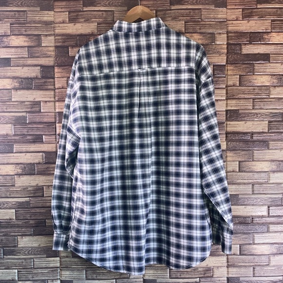 Mens Pre Owned Vintage Sun & River Plaid Button Down Blue & White XXL - Picture 2 of 8